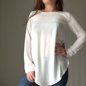 White long sleeve top